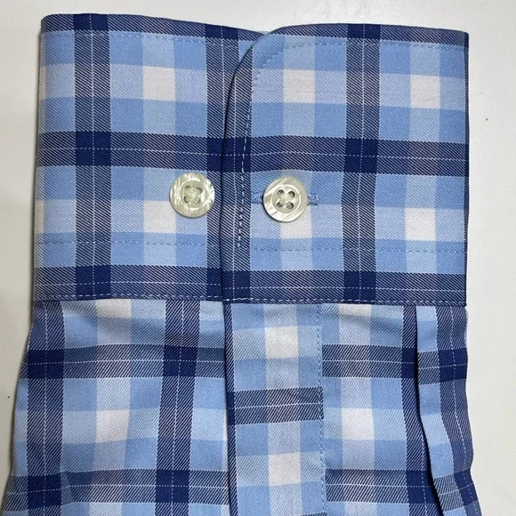 Peter Millar Men Crown Lite Performance Tech Shirt Stretch Check Size M - Picture 6 of 11